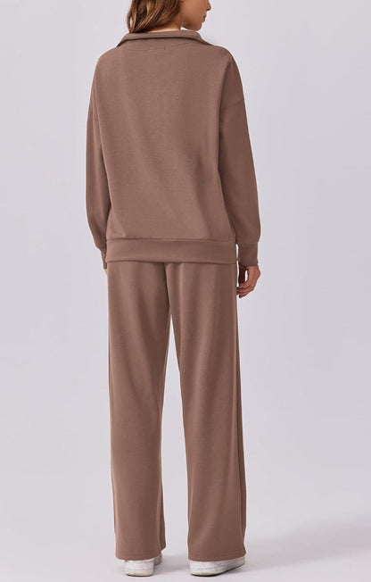 Women's Oversized Sweatshirt Wide Leg Pants Two Piece Set