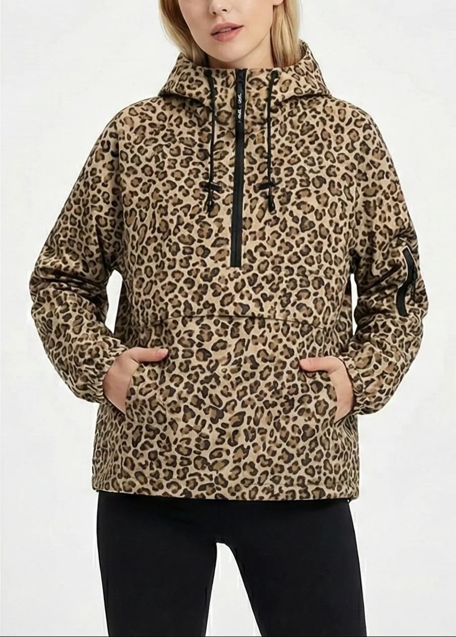 Fleece-lined Hooded Rain Jacket With Kangaroo Pocket (Buy 2 Free Shipping)