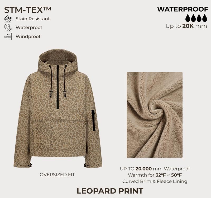 Fleece-lined Hooded Rain Jacket With Kangaroo Pocket (Buy 2 Free Shipping)