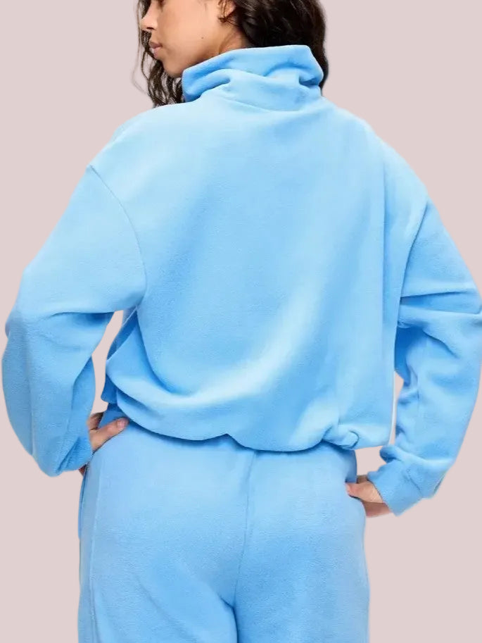 Women's Buttery Fleece Mock Neck Cropped Sweatshirt