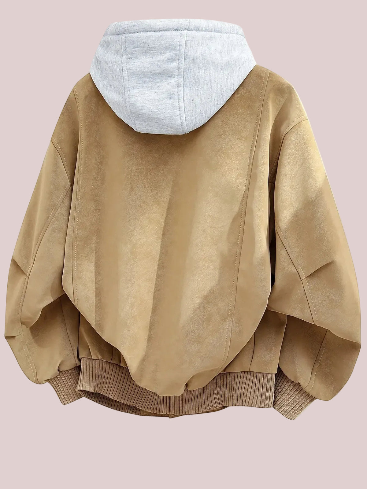 Vintage Distressed Fake Two-Piece Hooded Bomber Jacket