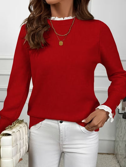 Women's Lace-Trimmed Knit Tops