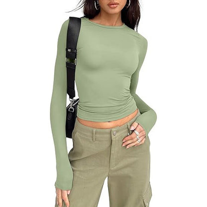 Women's Crewneck Double Lined Basic Tees (Buy 3 Free Shipping)