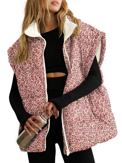 Women's Floral Puffer Vest