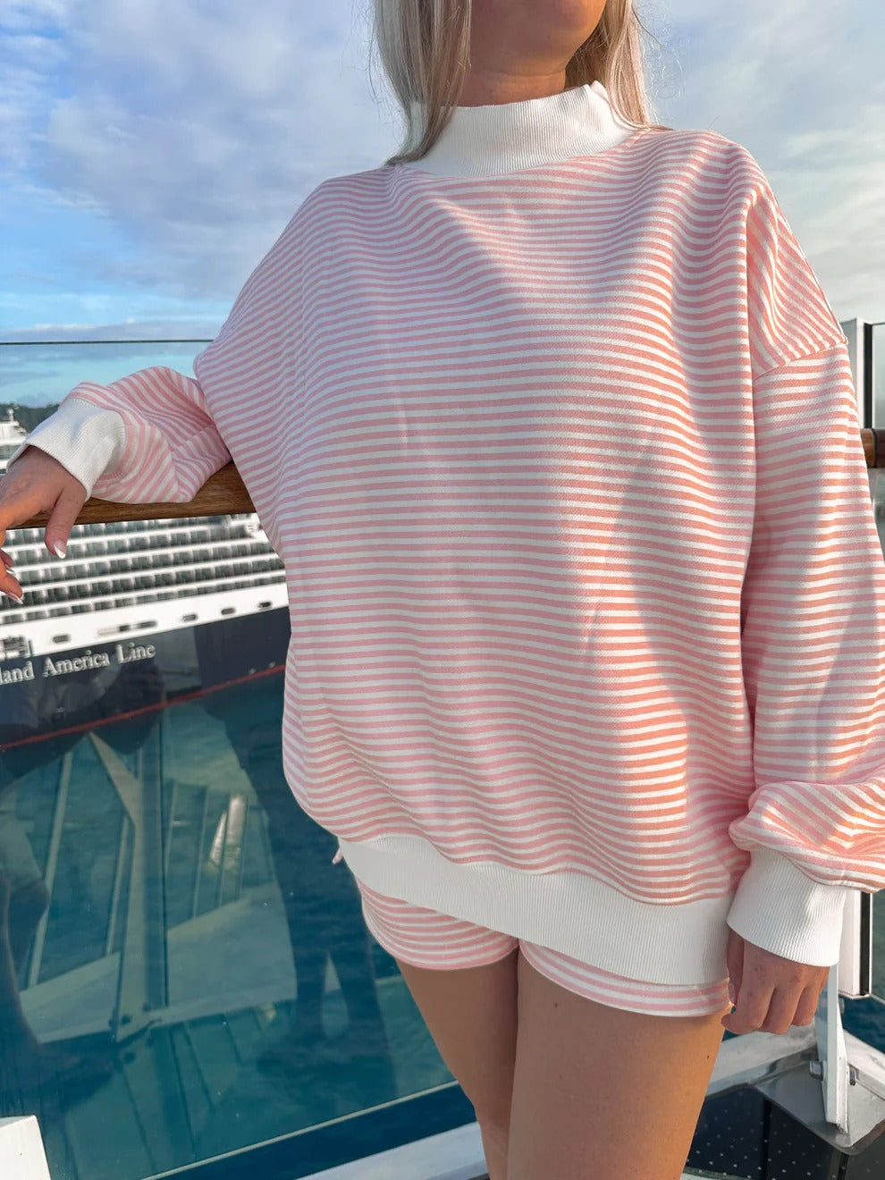 Women's Mini Striped Cute Two-Piece Set