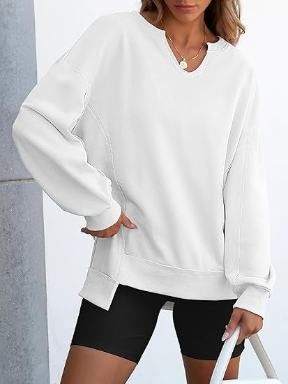 Women's Oversized V Neck Sweatshirts