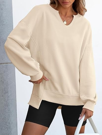 Women's Oversized V Neck Sweatshirts