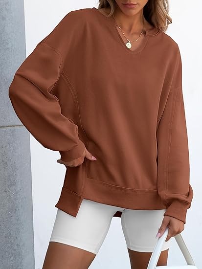 Women's Oversized V Neck Sweatshirts