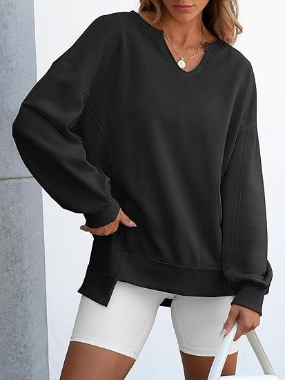 Women's Oversized V Neck Sweatshirts