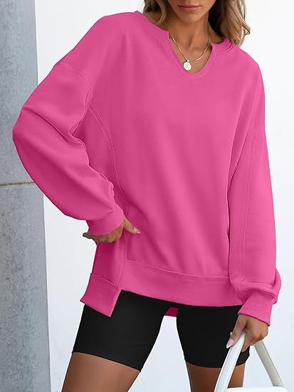 Women's Oversized V Neck Sweatshirts