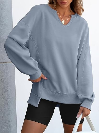 Women's Oversized V Neck Sweatshirts