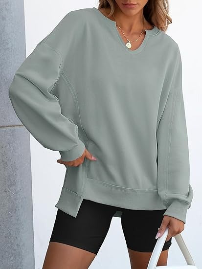 Women's Oversized V Neck Sweatshirts