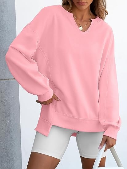 Women's Oversized V Neck Sweatshirts