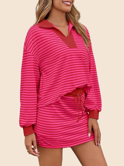 ✨Women's Casual Striped Two-Piece Set