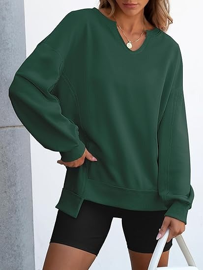 Women's Oversized V Neck Sweatshirts