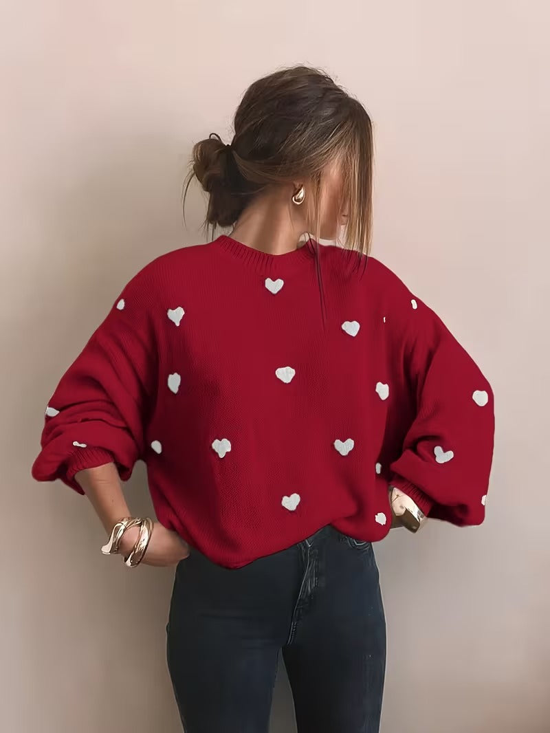 Valentine's Day Sweetheart Print Sweater