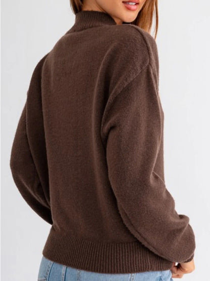 Western Howdy Boot Graphic High Neck Sweater