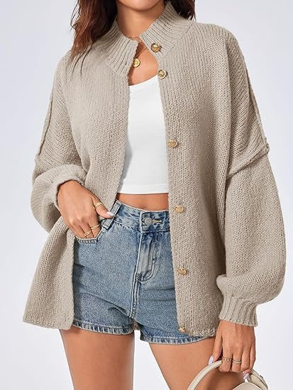Women's Oversized Lantern Sleeve Cardigans
