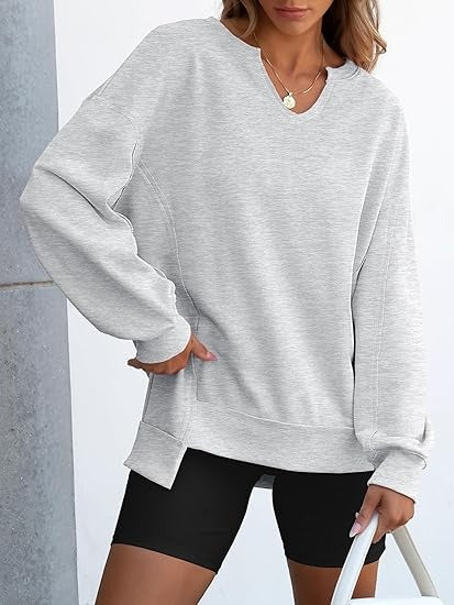 Women's Oversized V Neck Sweatshirts