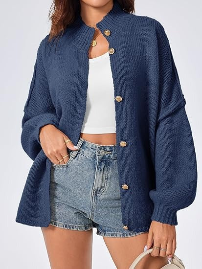 Women's Oversized Lantern Sleeve Cardigans