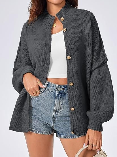 Women's Oversized Lantern Sleeve Cardigans
