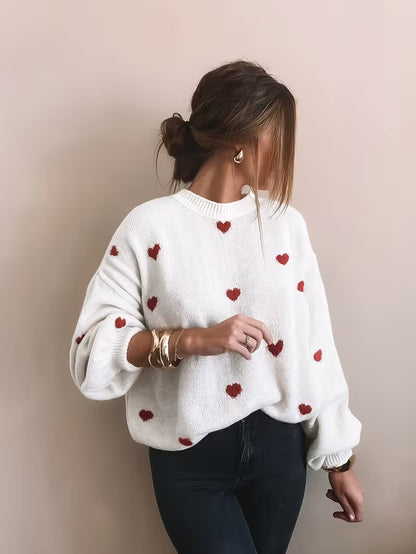 Valentine's Day Sweetheart Print Sweater