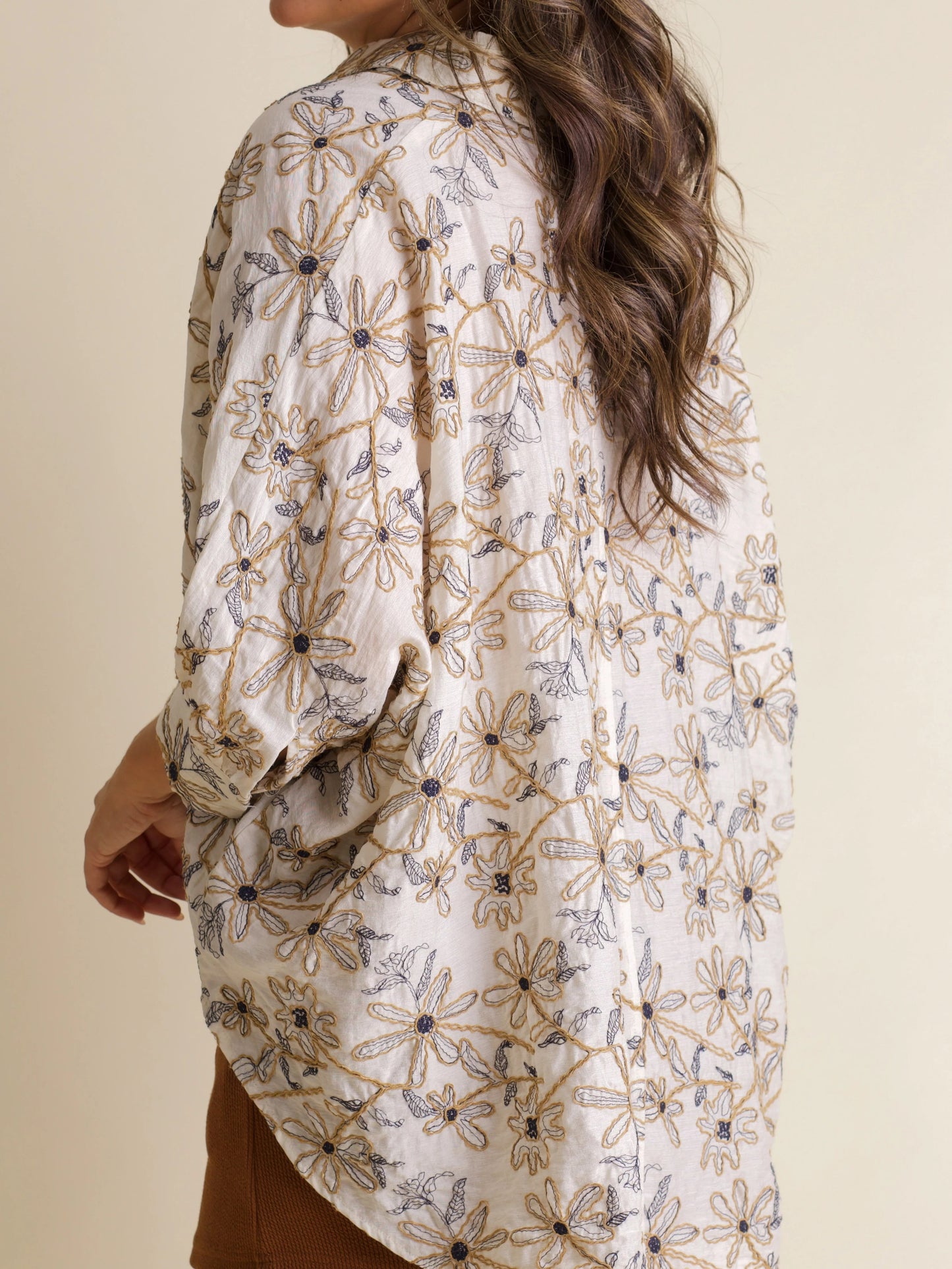 Women's Textured Bloom Button Up Top