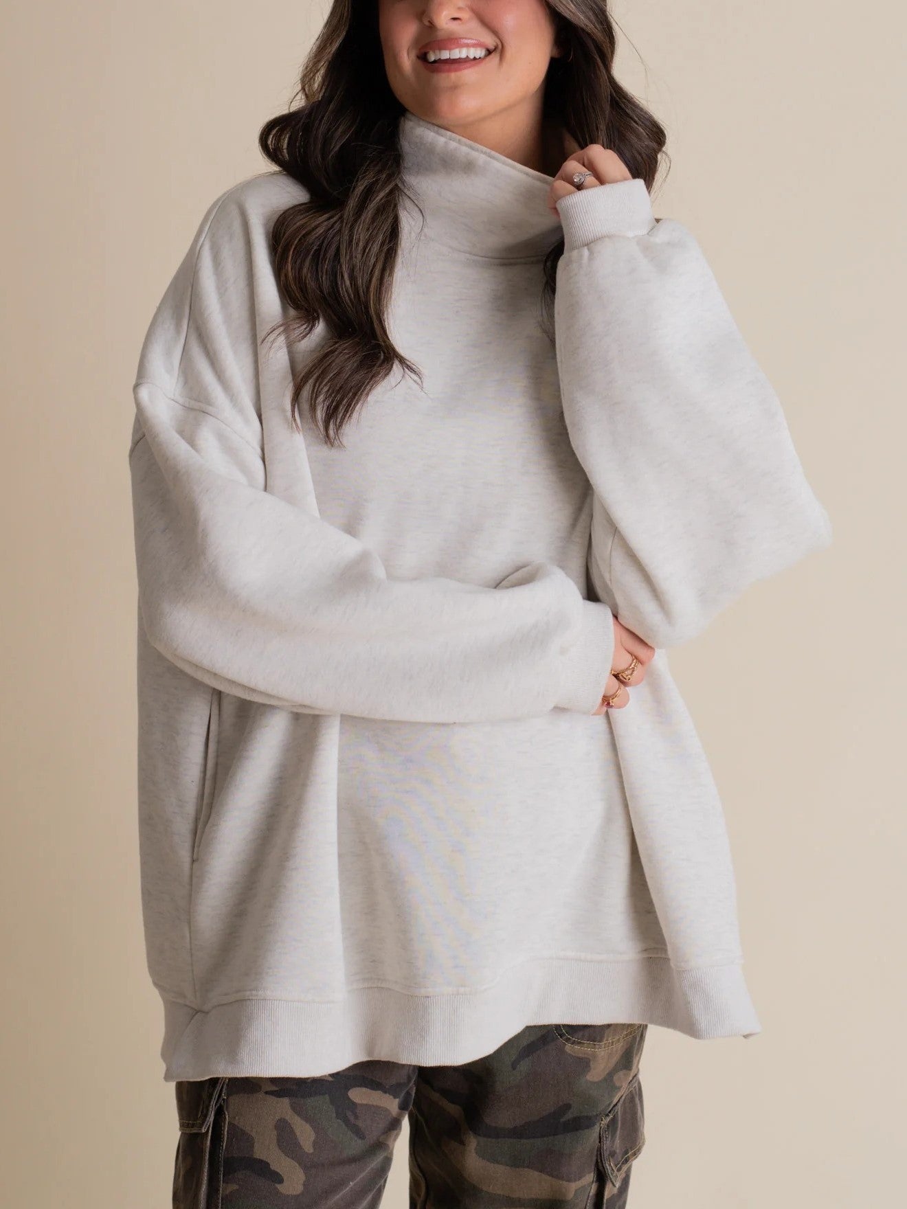 Women's Oversized Turtleneck Sweatshirt