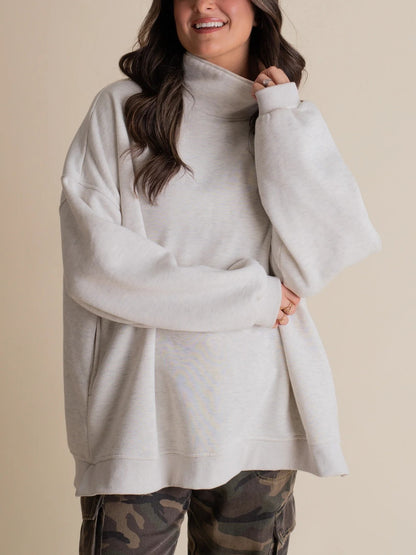 Women's Oversized Turtleneck Sweatshirt
