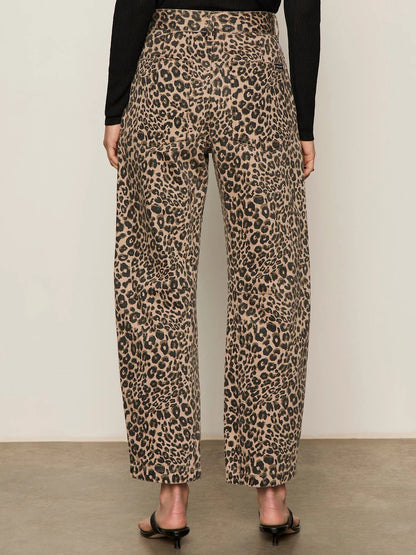 Women's Leopard Print Wide-Leg Trousers