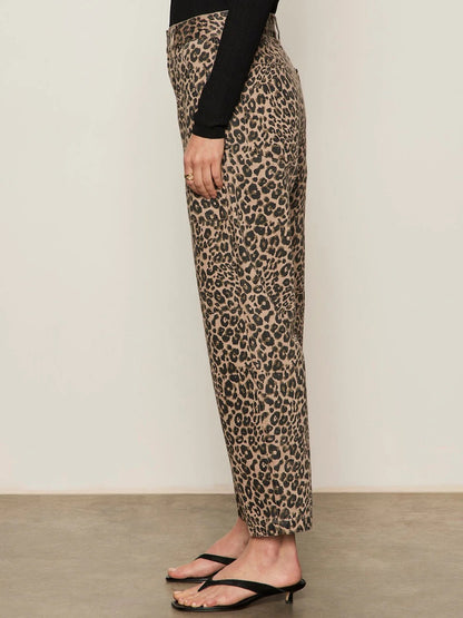 Women's Leopard Print Wide-Leg Trousers