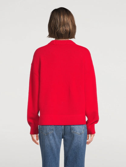 Women's Crew Neck Ribbed Sweater