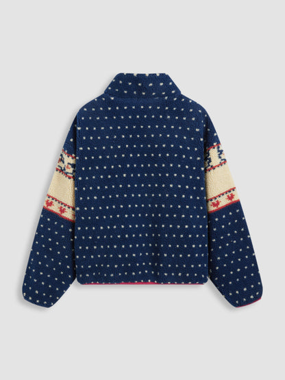 Women's Fleece Collar Graphic Jacket