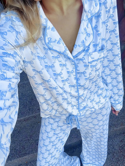 Women's Bow Printed Pajama Set
