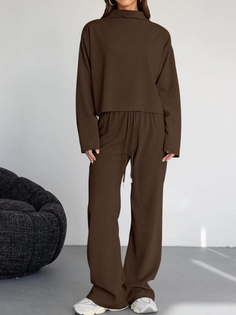 Women's Mock Neck Two Piece Set