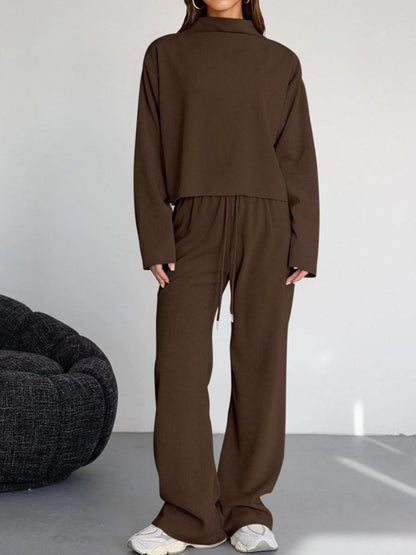 Women's Mock Neck Two Piece Set