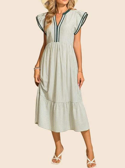 Women's Summer Casual Striped Dress with Pockets