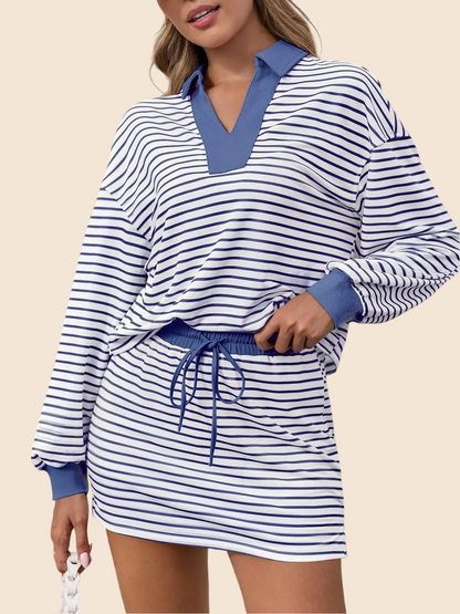 ✨Women's Casual Striped Two-Piece Set