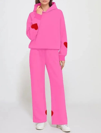 Women's Heart Patch Hoodie Set