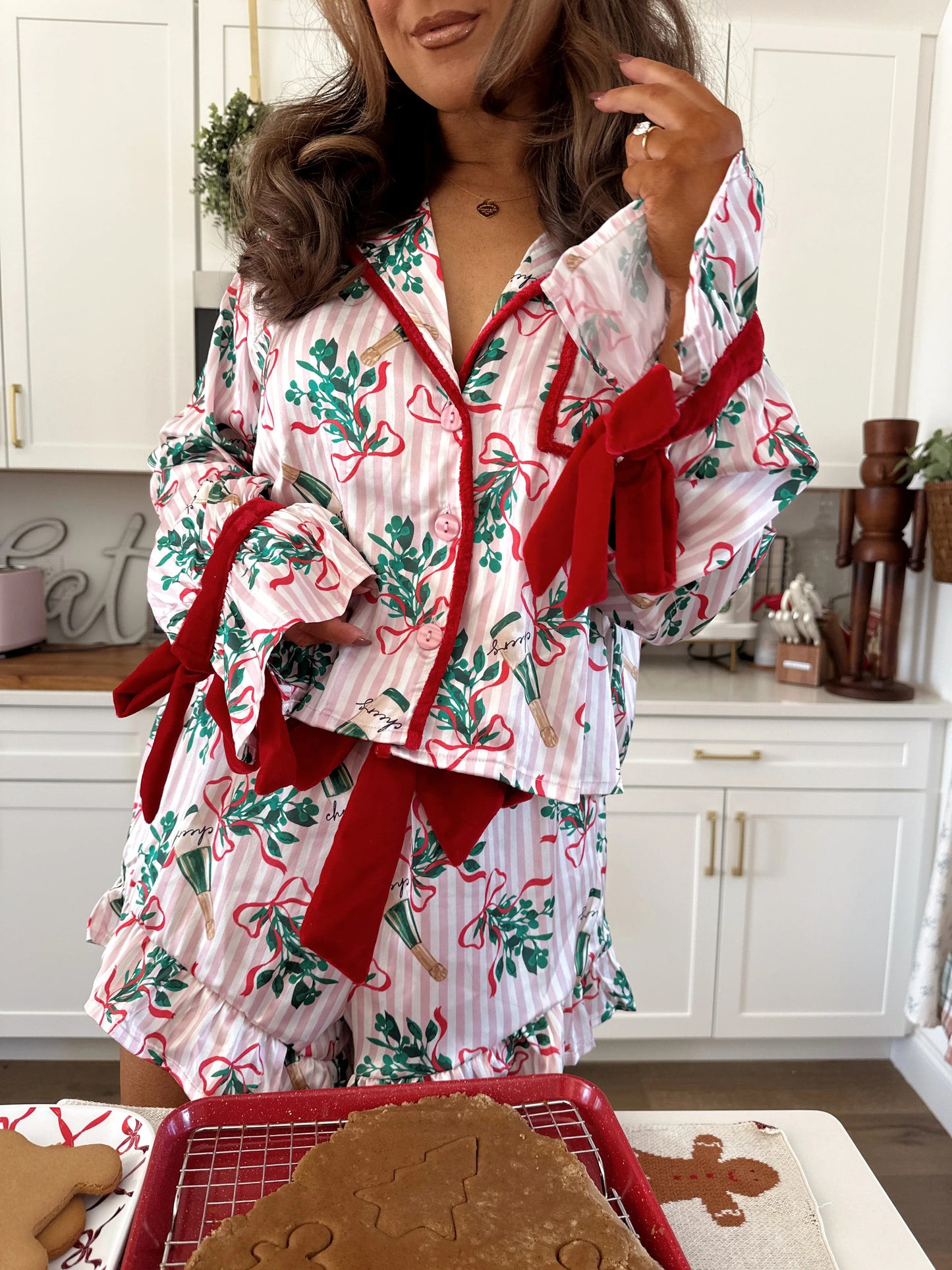 Women's Satin Ruffle Pajama Set