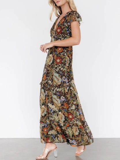 Women's Floral Paisley Maxi Dress