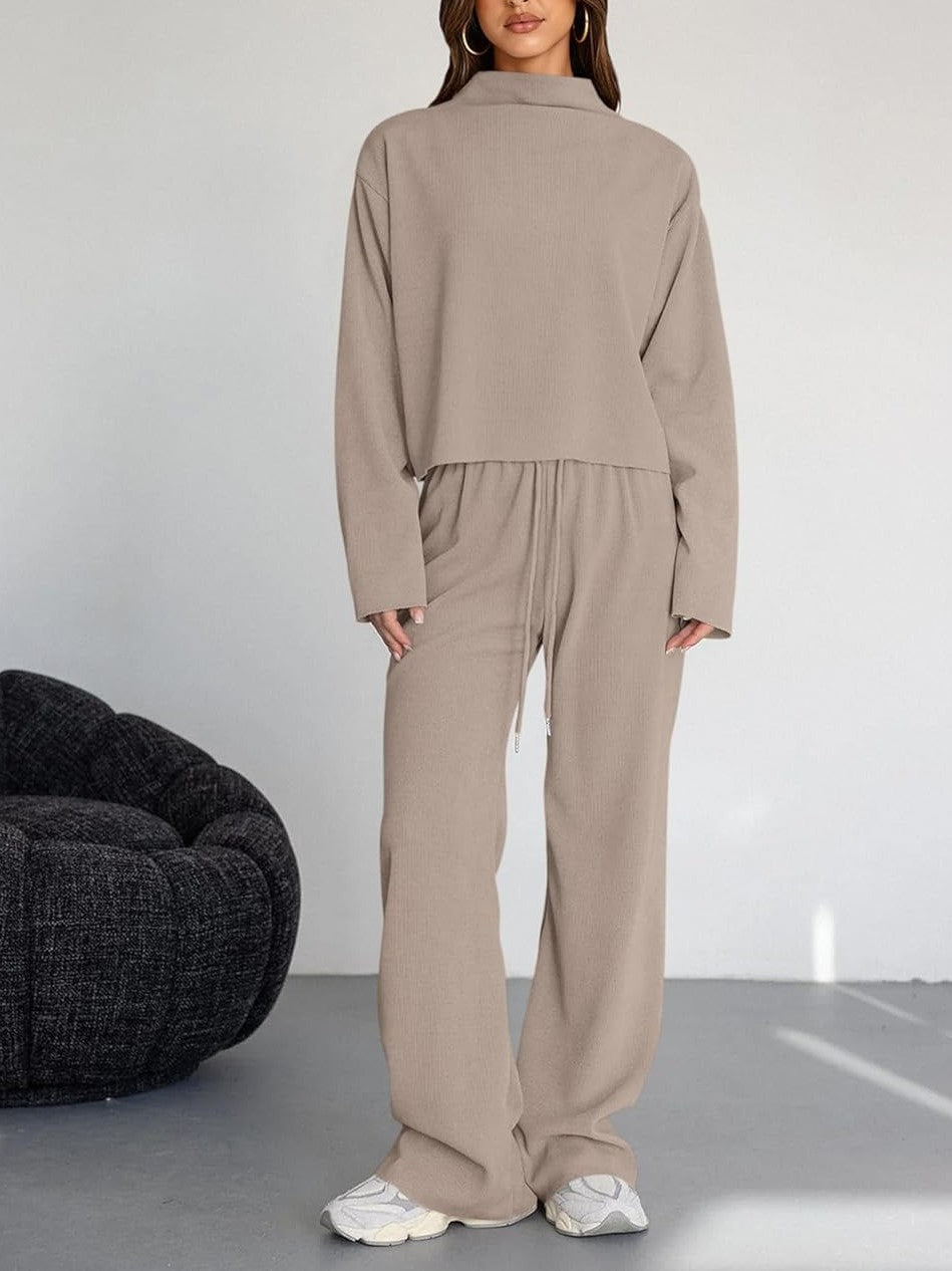 Women's Mock Neck Two Piece Set