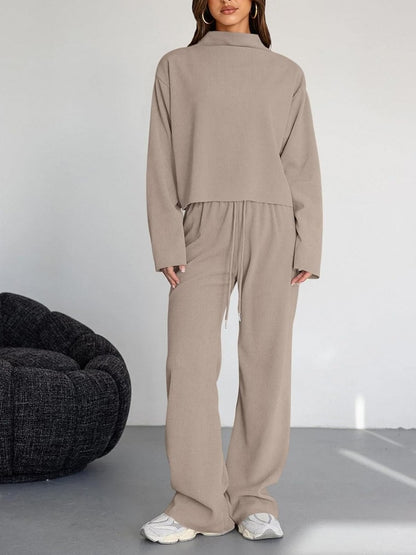 Women's Mock Neck Two Piece Set