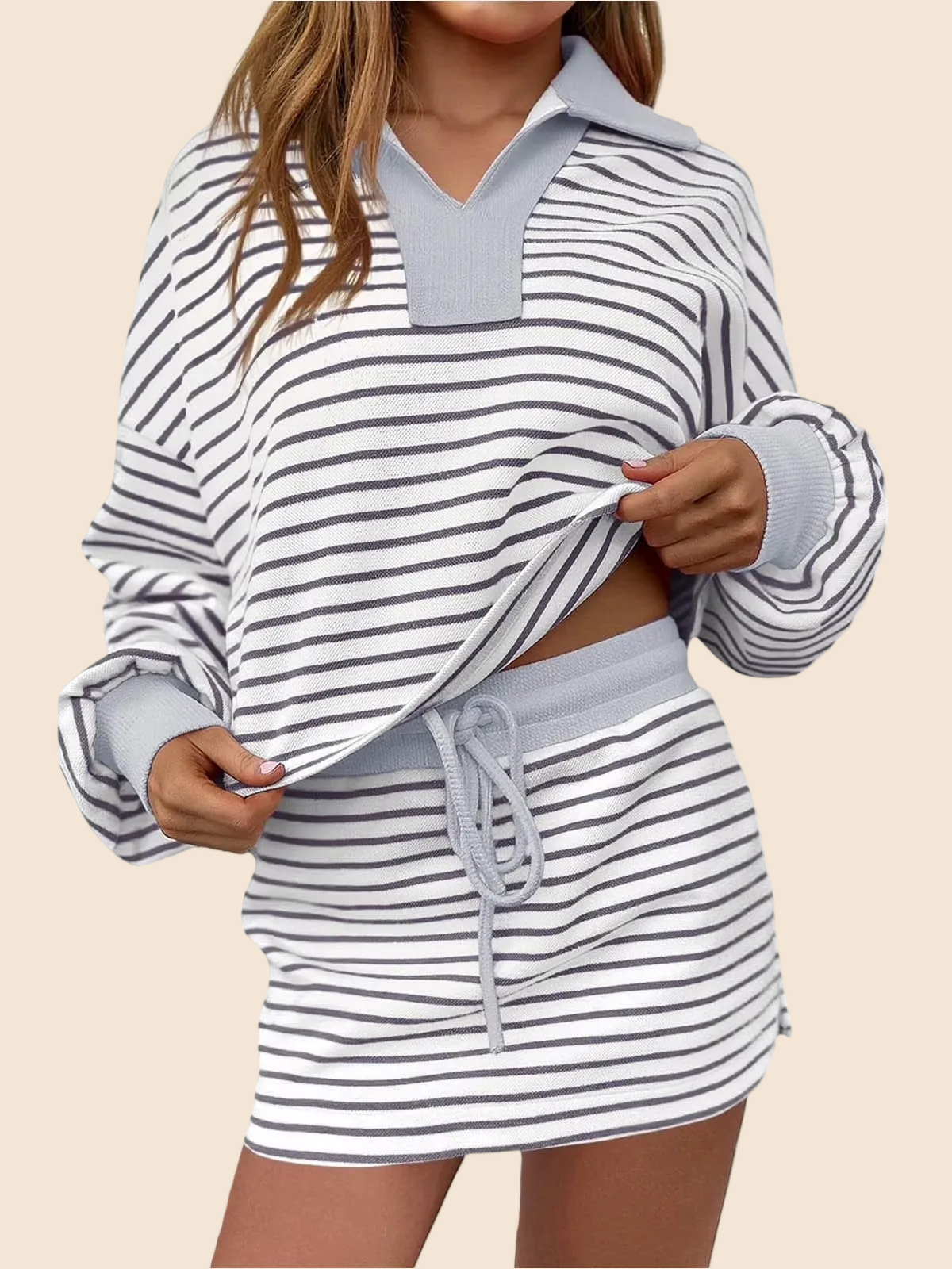 ✨Women's Casual Striped Two-Piece Set