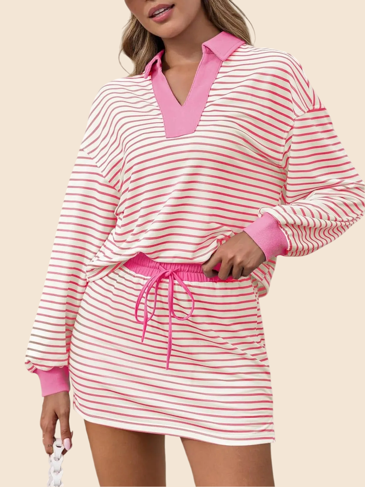 ✨Women's Casual Striped Two-Piece Set