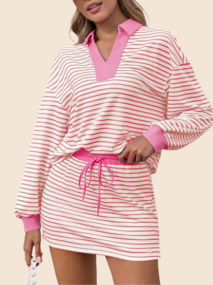 ✨Women's Casual Striped Two-Piece Set