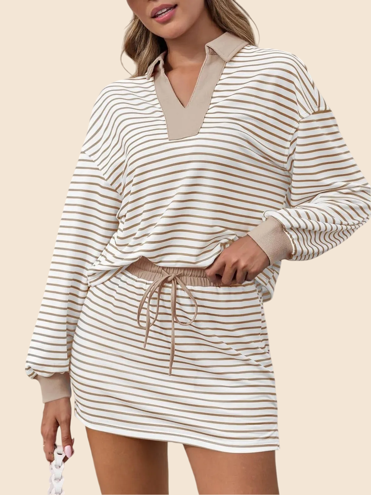 ✨Women's Casual Striped Two-Piece Set