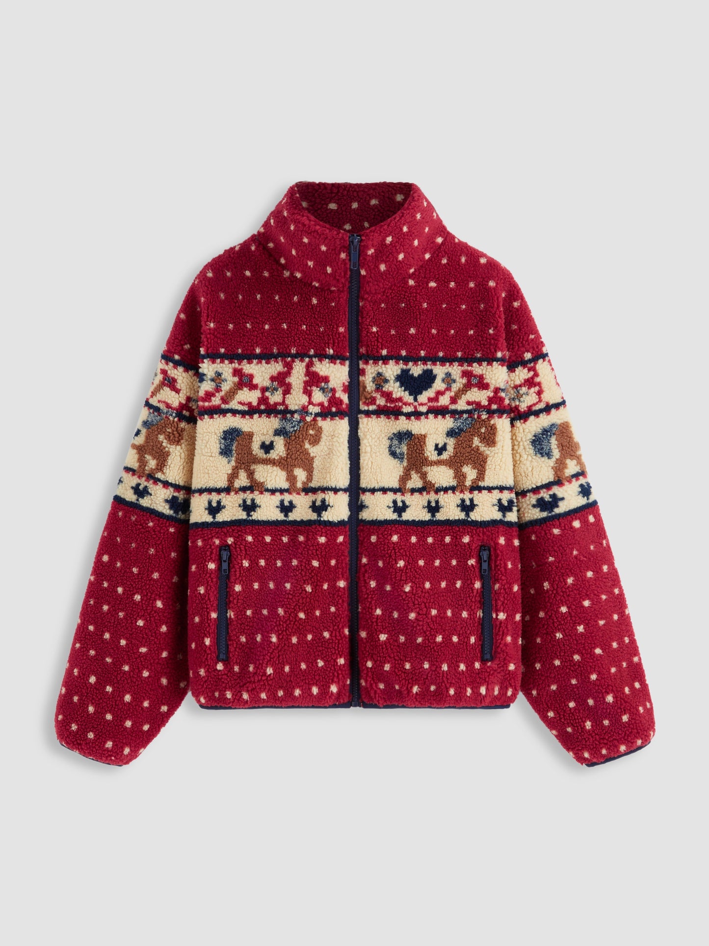 Women's Fleece Collar Graphic Jacket