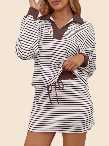 ✨Women's Casual Striped Two-Piece Set