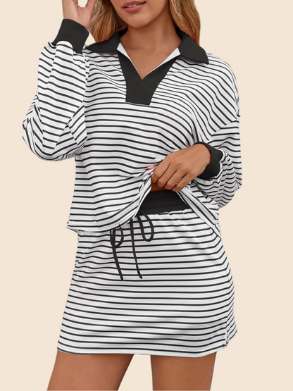✨Women's Casual Striped Two-Piece Set